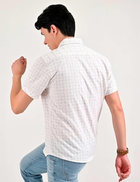 Camisa casual Supply de poliéster y algodón manga corta para hombre
