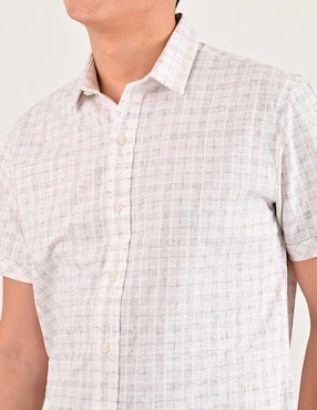 Camisa casual Supply de poliéster y algodón manga corta para hombre