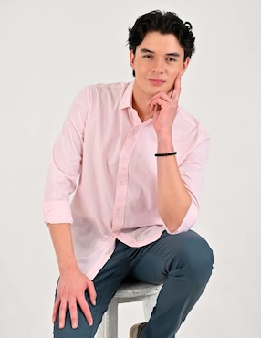 Camisa casual Supply de algodón manga larga para hombre