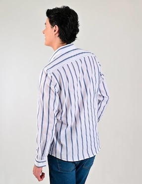 Camisa casual Supply de poliéster y algodón manga larga para hombre