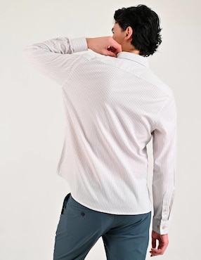 Camisa casual Supply de poliéster y algodón manga larga para hombre