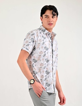 Camisa casual Supply de algodón manga corta para hombre