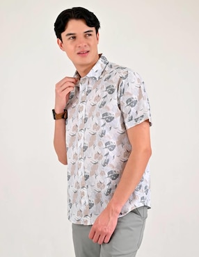 Camisa casual Supply de algodón manga corta para hombre