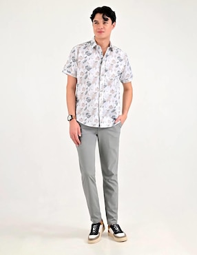 Camisa casual Supply de algodón manga corta para hombre