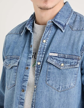 Camisa casual Guess Jeans de algodón manga larga para hombre