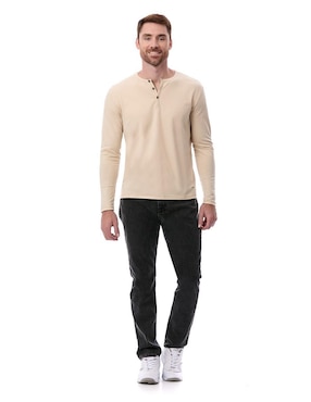 Playera Buffalo Jeans David Bitton cuello henley para hombre