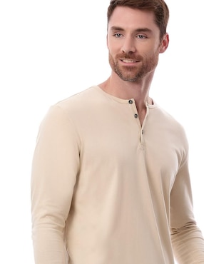 Playera Buffalo Jeans David Bitton cuello henley para hombre