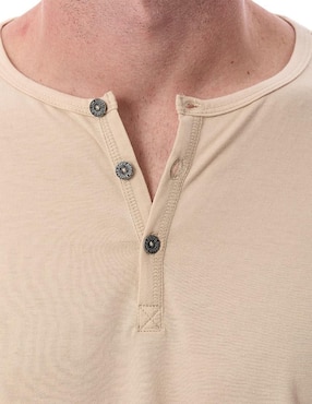Playera Buffalo Jeans David Bitton cuello henley para hombre
