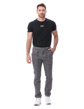 Pantalón regular Buffalo de gabardina para hombre