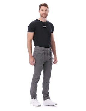 Pantalón regular Buffalo de gabardina para hombre