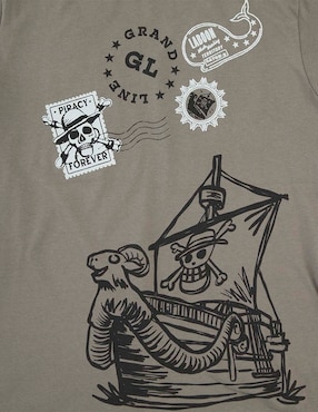 Playera One Piece cuello redondo para hombre