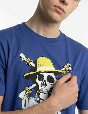 Playera One Piece cuello redondo para hombre