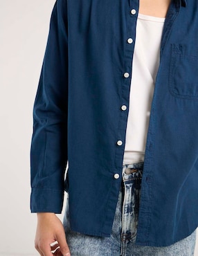 Camisa casual American Eagle de lino manga larga para hombre