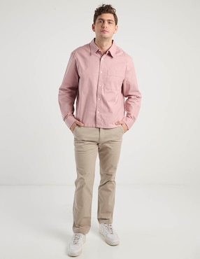 Camisa casual Calvin Klein de algodón manga larga para hombre