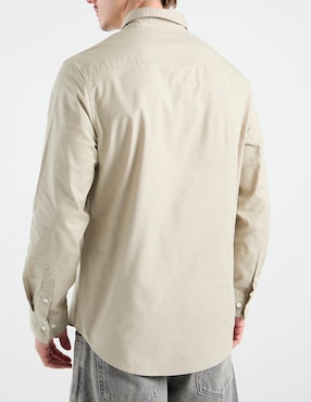 Camisa casual Calvin Klein de algodón manga larga para hombre