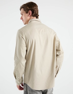 Camisa casual Calvin Klein de algodón manga larga para hombre