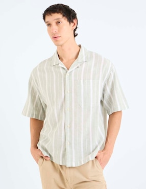 Camisa casual American Eagle de algodón manga corta para hombre