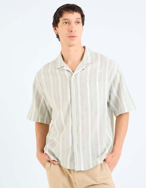 Camisa casual American Eagle de algodón manga corta para hombre