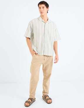 Camisa casual American Eagle de algodón manga corta para hombre