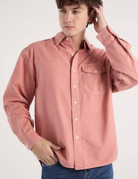 Camisa casual American Eagle de algodón manga larga para hombre
