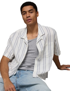 Camisa casual American Eagle de algodón manga corta para hombre
