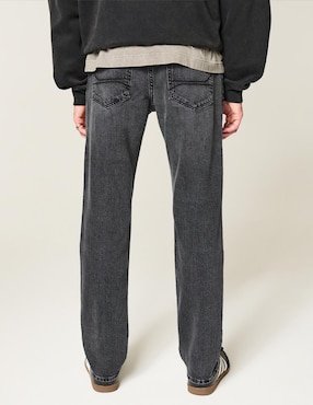 Jeans straight Hollister lavado obscuro para hombre