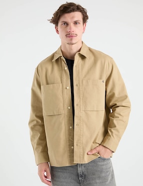 Sobrecamisa casual Calvin Klein de algodón manga larga para hombre