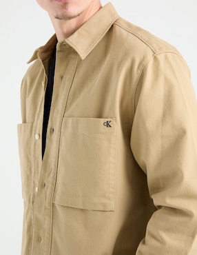 Sobrecamisa casual Calvin Klein de algodón manga larga para hombre