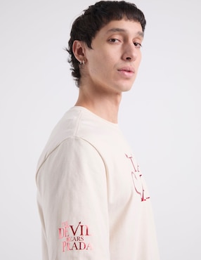 Playera El diablo viste a la moda cuello redondo para hombre