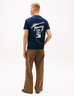Playera Tommy Jeans Signature cuello redondo para hombre