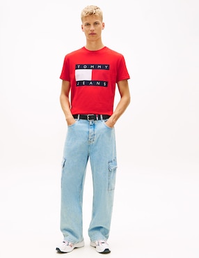 Playera Tommy Jeans Dna Play cuello redondo para hombre
