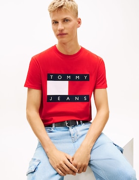 Playera Tommy Jeans Dna Play cuello redondo para hombre