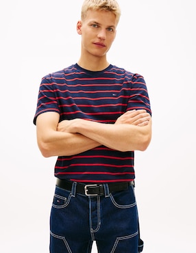 Playera Tommy Jeans Classic Flag cuello redondo para hombre