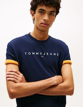 Playera Tommy Jeans Linear cuello redondo para hombre