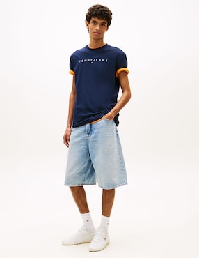 Playera Tommy Jeans Linear cuello redondo para hombre