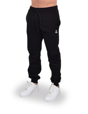 Jogger regular John Leopard Chillout Fleece estampado logo con bolsillos para hombre