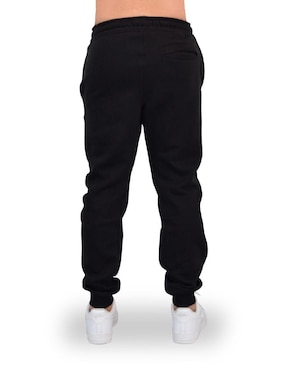 Jogger regular John Leopard Chillout Fleece estampado logo con bolsillos para hombre