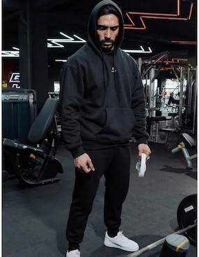 Jogger regular John Leopard Chillout Fleece estampado logo con bolsillos para hombre
