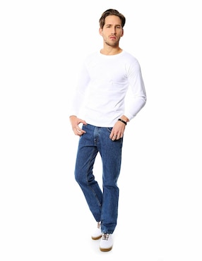 Jeans straight Levi's 505 lavado claro para hombre