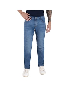 Jeans Slim Supply Lavado Whisker Para Hombre