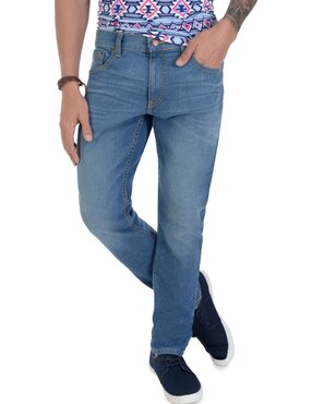 Jeans Slim Supply Lavado Whisker Para Hombre