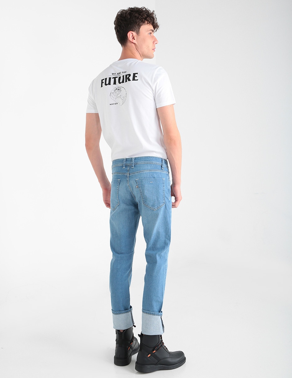 Jeans skinny lavado stone wash para hombre 2