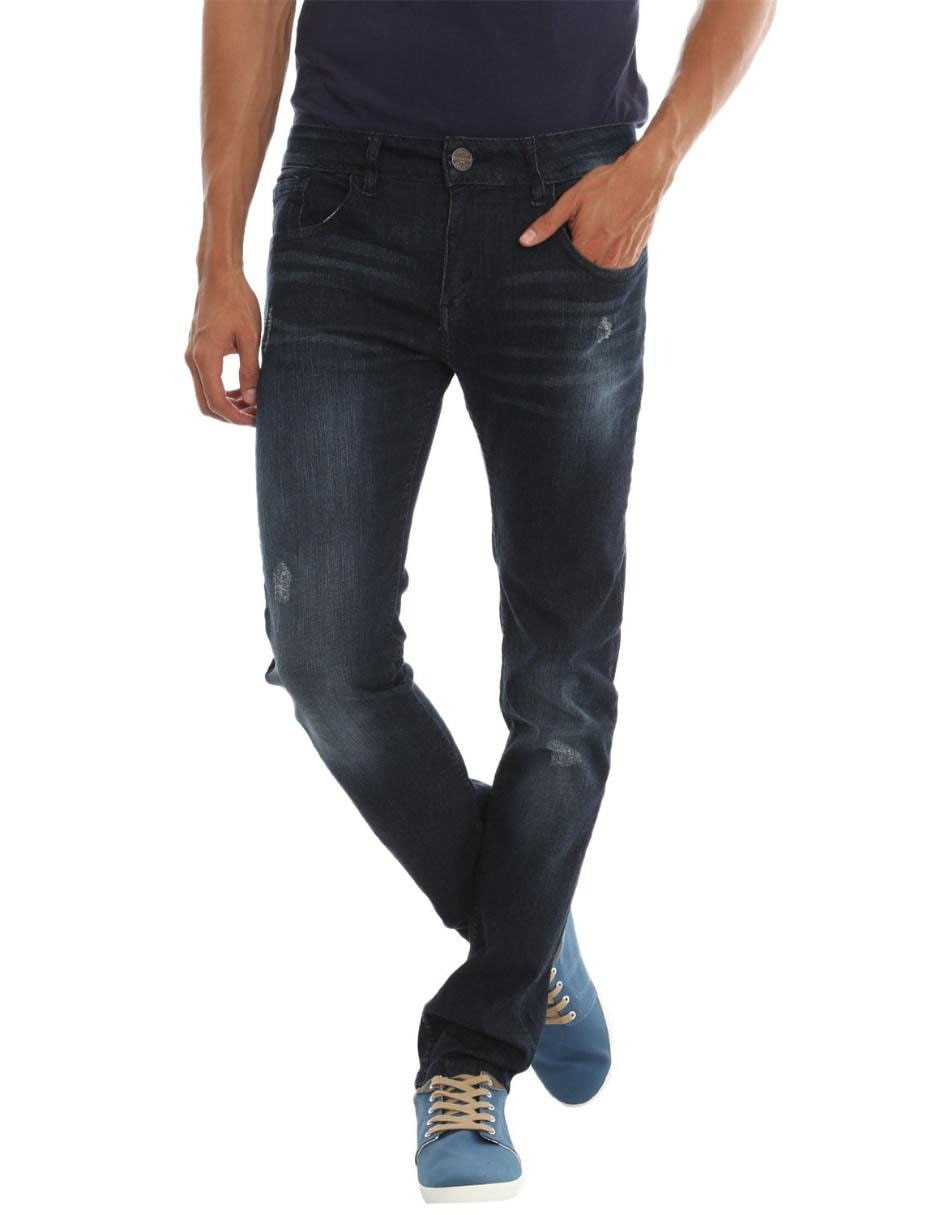 Jeans slim lavado obscuro para hombre