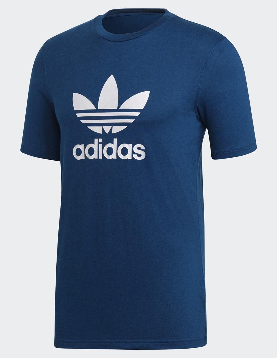 Playera Adidas Originals corte regular fit cuello redondo azul en Liverpool
