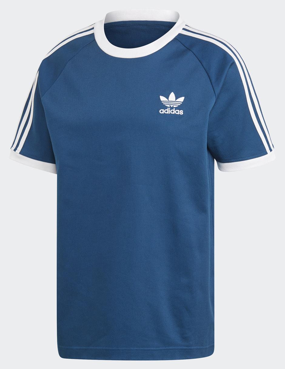 Playera Adidas Originals corte regular fit cuello redondo azul en Liverpool
