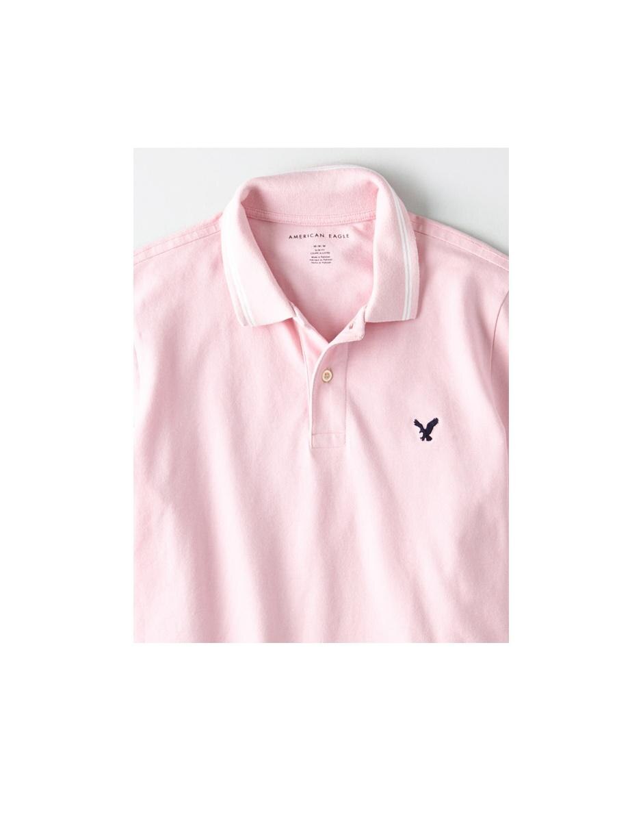 playera polo rosa hombre