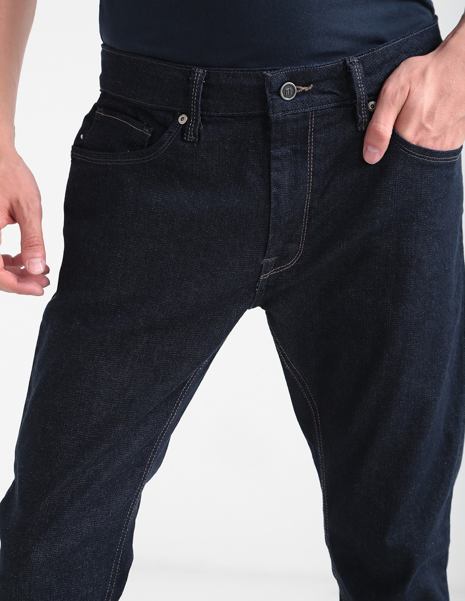 Jeans skinny lavado obscuro para hombre 4