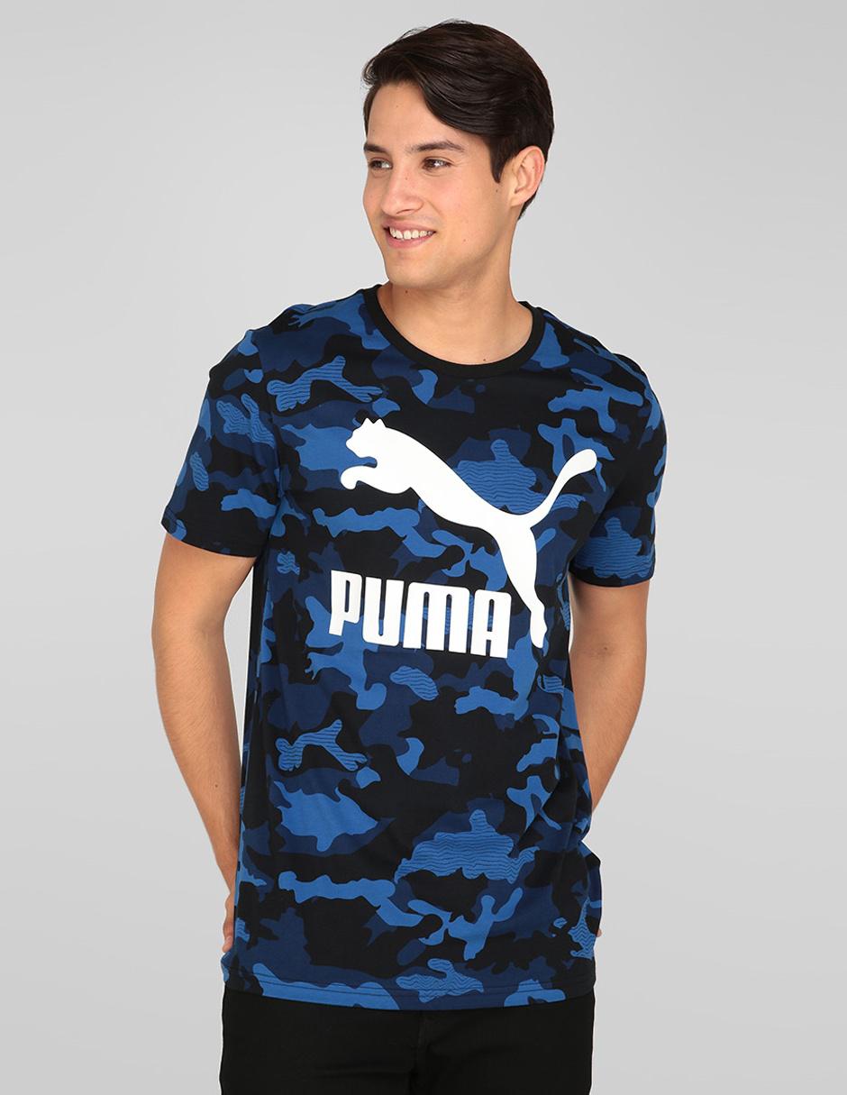 simpatía incompleto probable Playera Puma corte regular fit azul con diseño camuflaje | Liverpool.com.mx