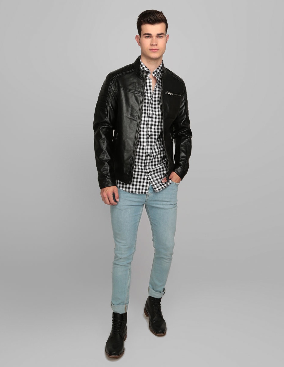 CHAMARRA JACK & JONES 121472, S, NEGRO