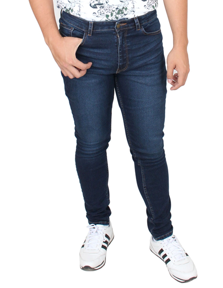 Jeans skinny lavado obscuro para hombre